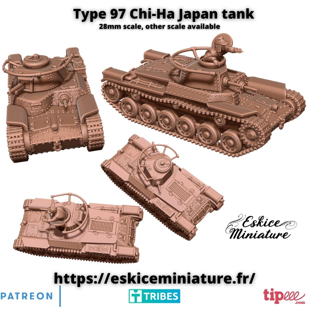 Type 97 Chi-Ha, Japan tank - 28mm